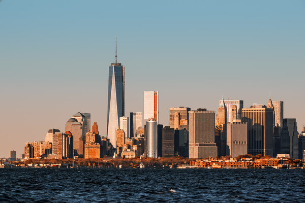 Morning in New York. View of Manhattan skyline in NYC
