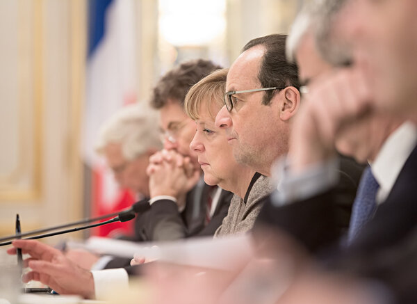 Angela Merkel and Francois Hollande