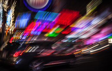 New York şehrinin aydınlatma ve gece ışıklar