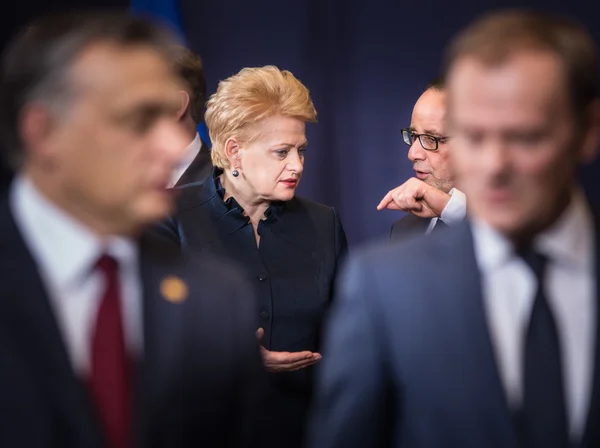 Dalia Grybauskaite och Francois Hollande — Stockfoto