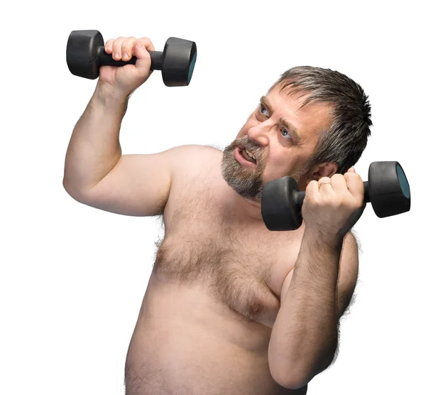 Man exercising with dumbbells — Stock Photo, Image