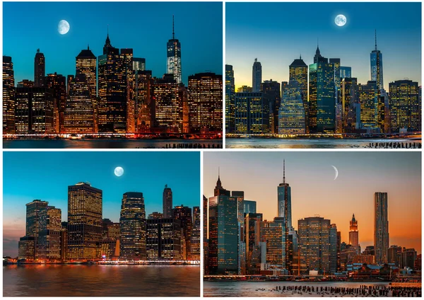 Manhattan at night — Stock Photo, Image