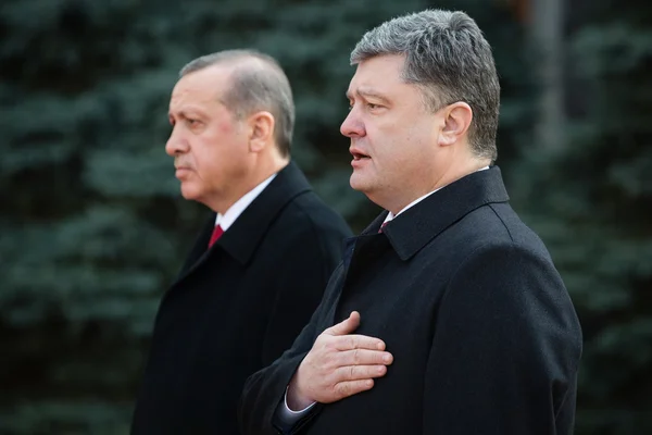 Recep Tayyip Erdogan och Petro Poroshenko — Stockfoto