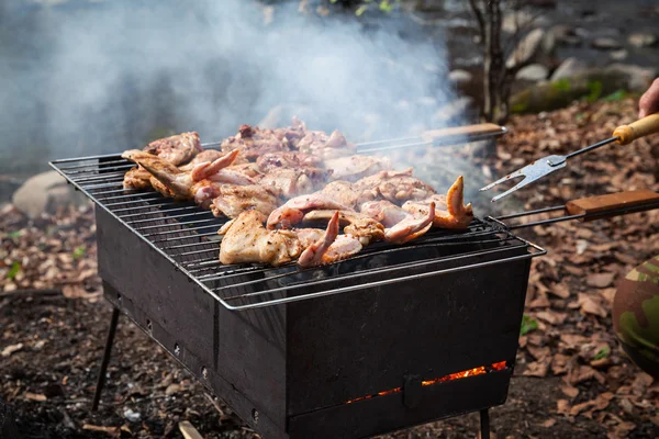 Grilling chicken — Stock Photo, Image