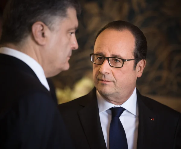 Petro Poroshenko and Francois Hollande — Stock Photo, Image