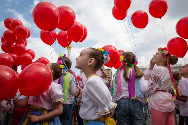 Flashmob Poppies of memory in Kyiv — Stock Photo, Image