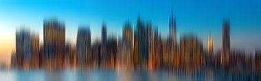 New york şehir silüeti panorama akşam