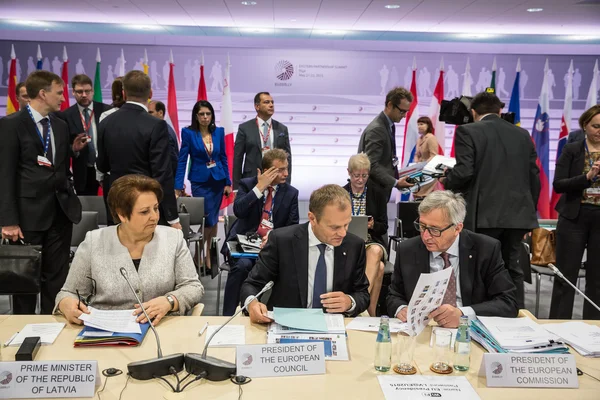 Donald Tusk y Jean-Claude Juncker —  Fotos de Stock