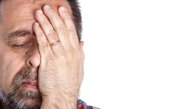 Elderly man suffering from a headache — Stock Photo, Image