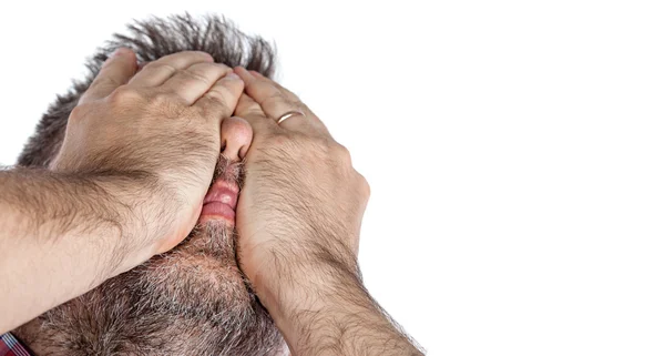 두통에서 고통 하는 노인 — 스톡 사진