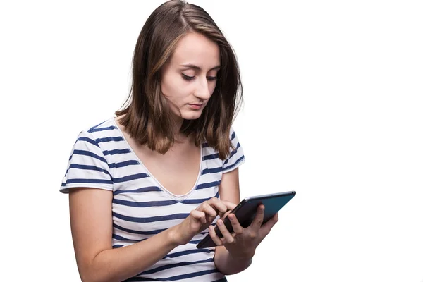 Mujer usando una tableta digital — Foto de Stock