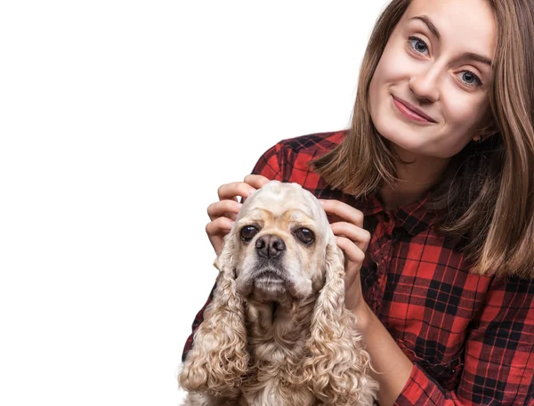 Girl with dog — Stock Photo, Image