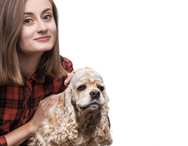Dziewczyna z psem — Zdjęcie stockowe