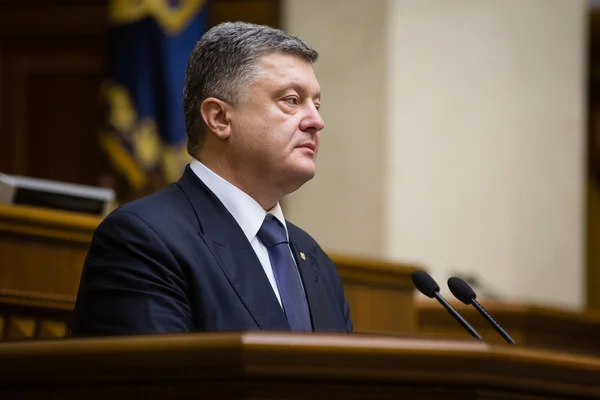 Petro Poroshenko in Verkhovna Rada of Ukraine — Stok fotoğraf