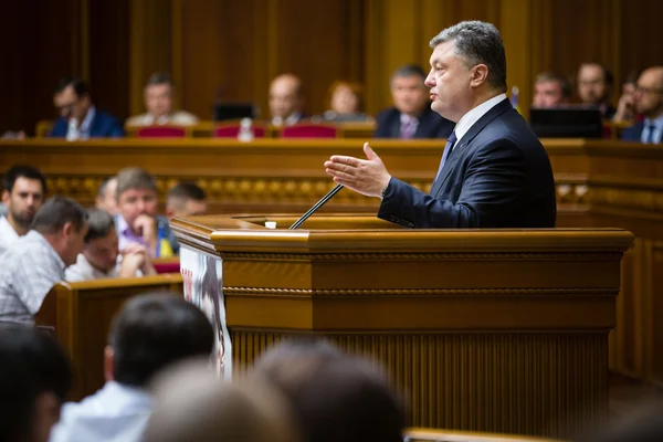 Petro Poroshenko in Verkhovna Rada of Ukraine — ストック写真