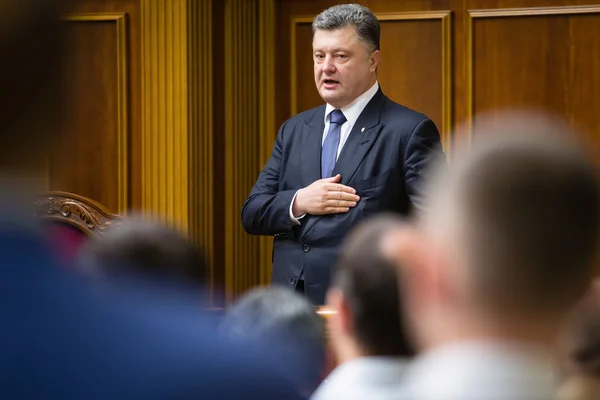 Petro Poroshenko in Verkhovna Rada dell'Ucraina — Foto Stock