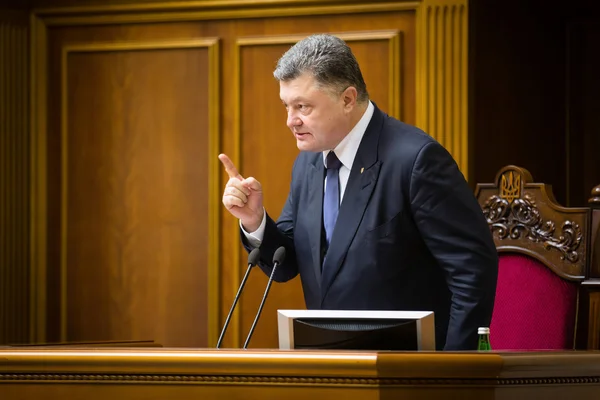 Петр Порошенко в Верховной Раде Украины — стоковое фото