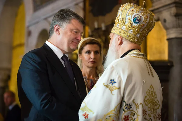 President of Ukraine Petro Poroshenko and Filaret — Stock Photo, Image