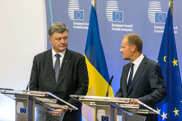 Donald Tusk y Petro Poroshenko —  Fotos de Stock