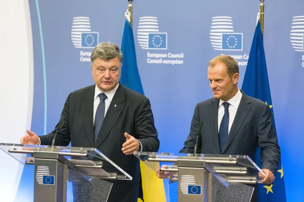 Donald Tusk e Petro Poroshenko — Foto Stock