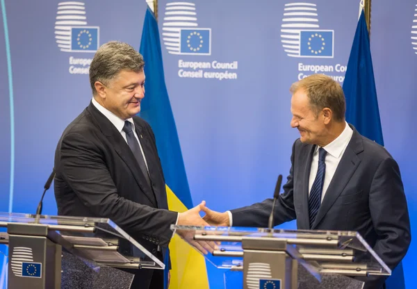 Donald Tusk and Petro Poroshenko — Stock Photo, Image