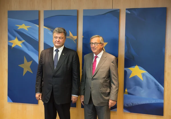 Jean-Claude Juncker and Petro Poroshenko — Stock Photo, Image