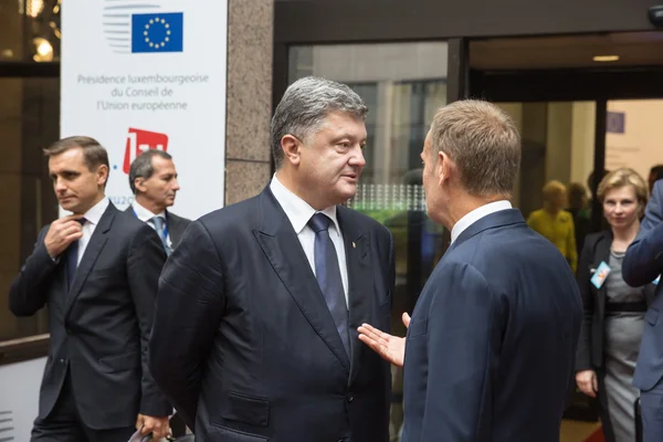 Petro Poroshenko ve Donald Tusk — Stok fotoğraf