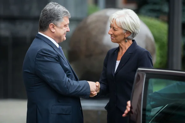 Petro Poroshenko en Christine Lagarde — Stockfoto