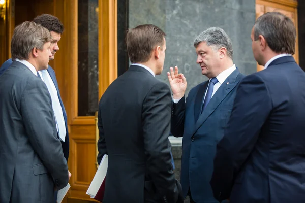 Petro Poroshenko and Svyatoslav Tsegolko — 스톡 사진