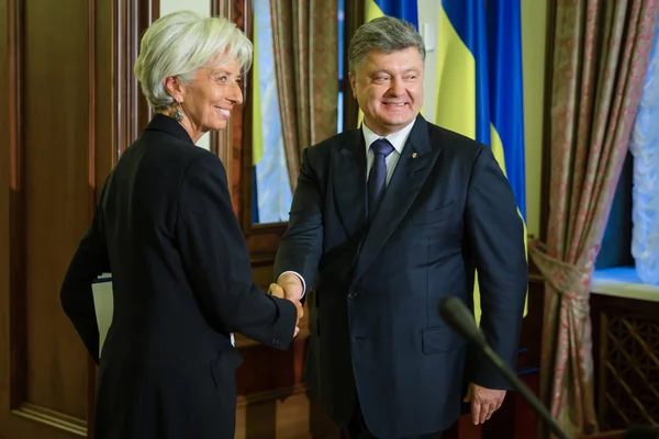 Petro Poroshenko and Christine Lagarde — Stock Photo, Image