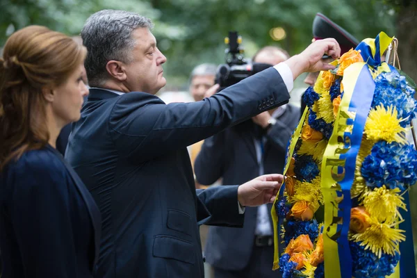Presidente Petro Poroshenko al World Trade Center Ground Zero mem — Foto Stock