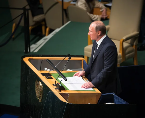 Путін Vladimir на 70-сесії Генеральної Асамблеї ООН — стокове фото