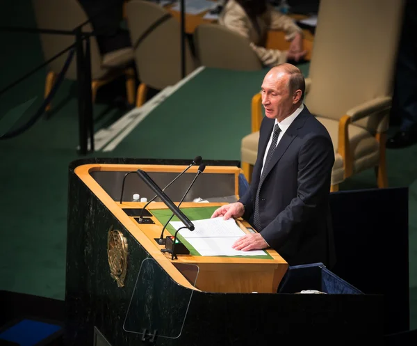 Vladimir Putin on 70th session of the UN General Assembly — Stock Photo, Image