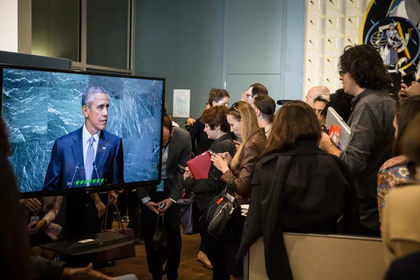 Journalists in the lobbies of UN — Stock Photo, Image