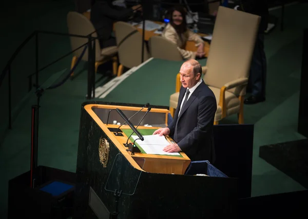 Vladimir Putin på 70 sessionen i FN: S generalförsamling — Stockfoto