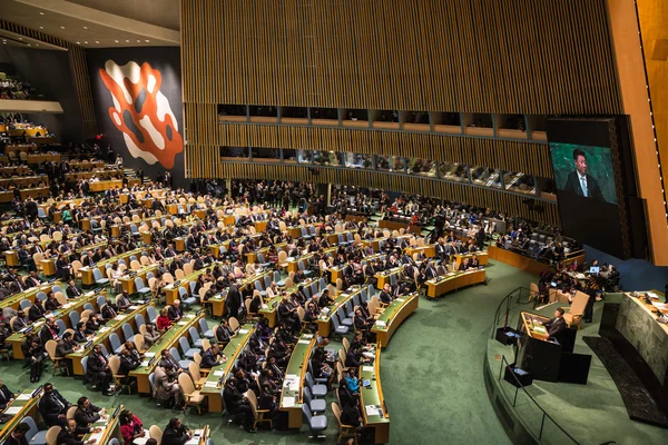 Си Цзиньпин на 70-й сессии Генеральной Ассамблеи ООН — стоковое фото