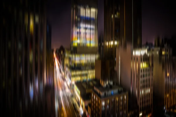 Manhattan la nuit. Éclairage et veilleuses — Photo