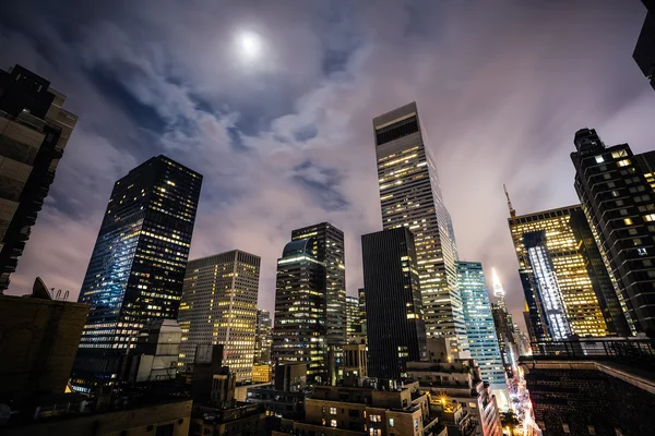 Manhattan à noite — Fotografia de Stock