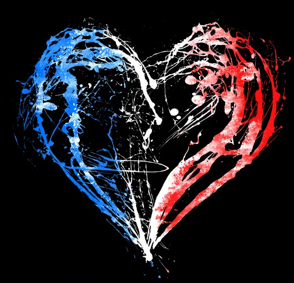 프랑스 국기의 색상에 상징적 심장 — 스톡 사진