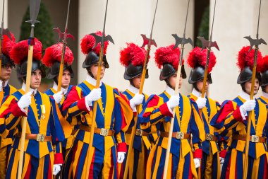 Papal Swiss Guard in uniform clipart
