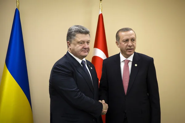 Petro Poroschenko und Recep Tayyip Erdogan — Stockfoto