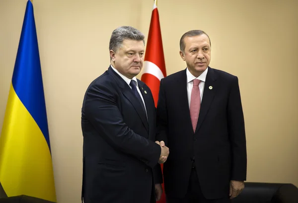 Petro Poroshenko and Recep Tayyip Erdogan — Stock Photo, Image