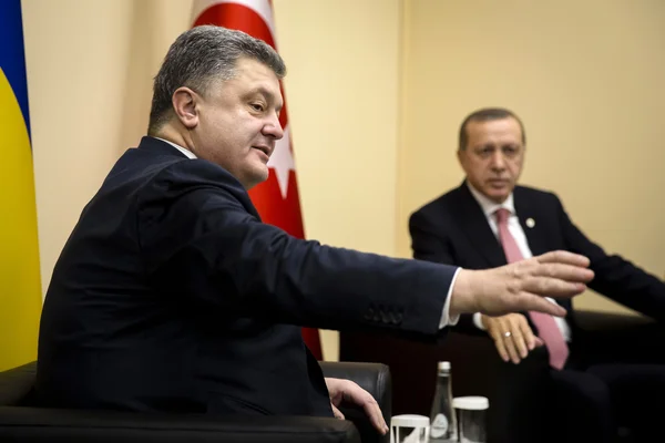 Петро Порошенко і Реджеп Таїп Ердоган — стокове фото