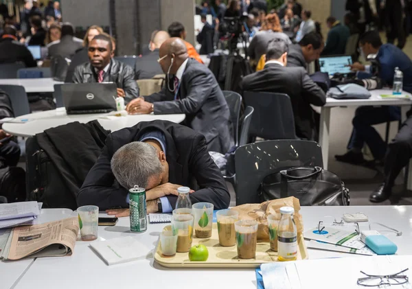 Work of press during UN Conference on Climate Change — Stock Photo, Image