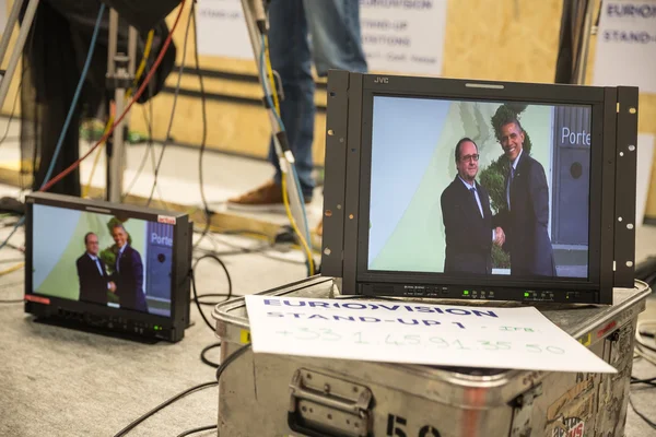 Work of press during UN Conference on Climate Change — 图库照片