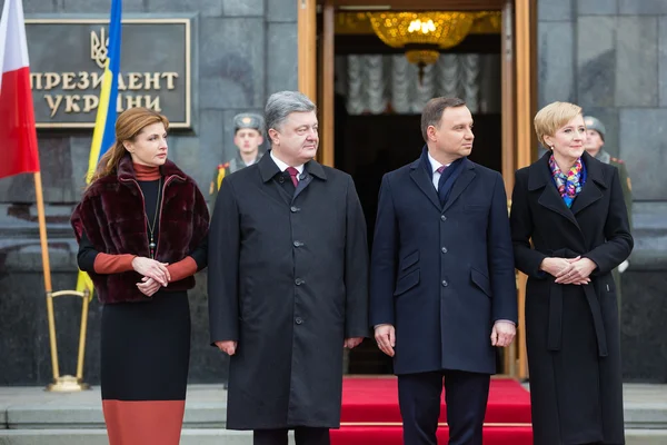 Petro Poroshenko e Andrzej Duda. Incontro a Kiev . — Foto Stock