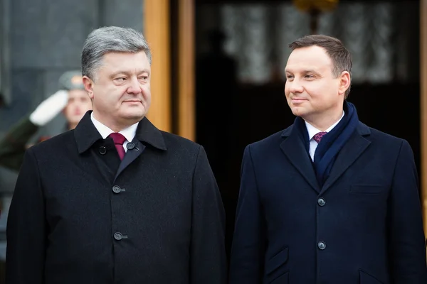 Petro Poroshenko and Andrzej Duda. Meeting in Kiev. — Zdjęcie stockowe