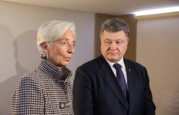 Christine Lagarde e Petro Poroshenko — Foto Stock