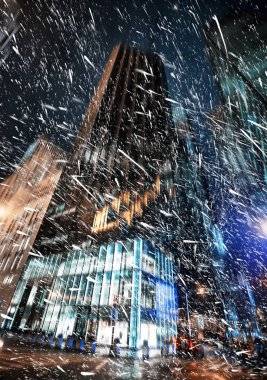 Nyc kışın. Manhattan geceleri.