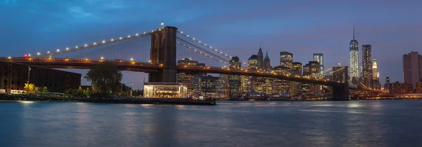 Brooklyn Köprüsü, Nyc Panoraması — Stok fotoğraf